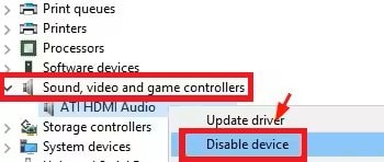 disable device