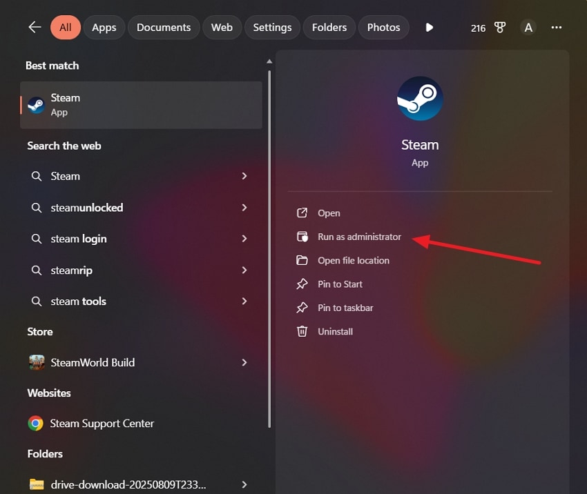 run steam as administrator