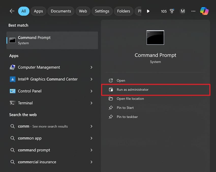 access command prompt in windows 11