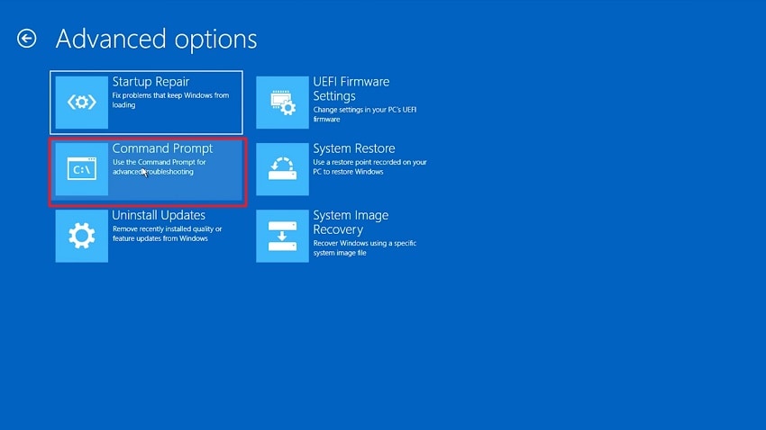 access command prompt in recovery mode