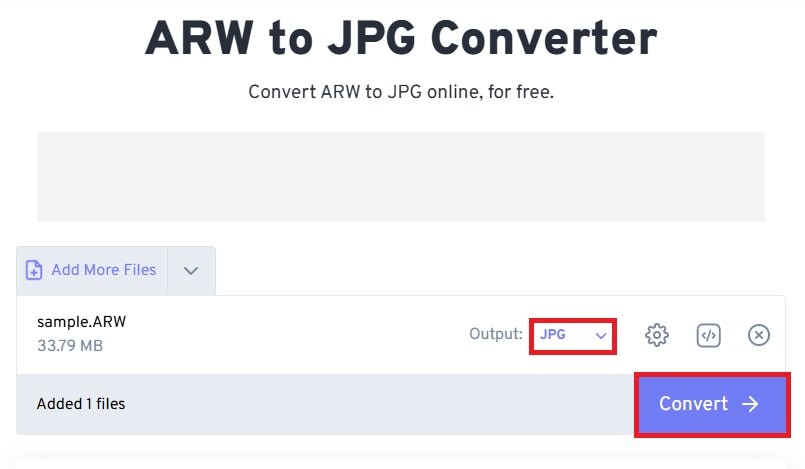 convert arw to jpg