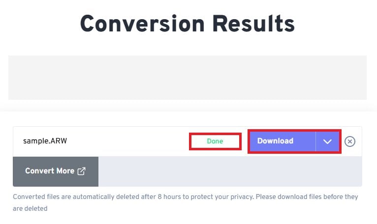 download converted jpg images