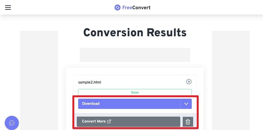 pick download or convert more button