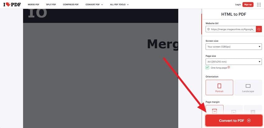 press convert html into pdf