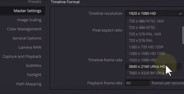 davinci resolve resolution example