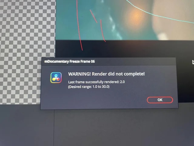 davinci resolve aspect ratio warning