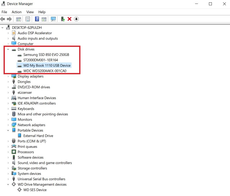 check drive in device manager
