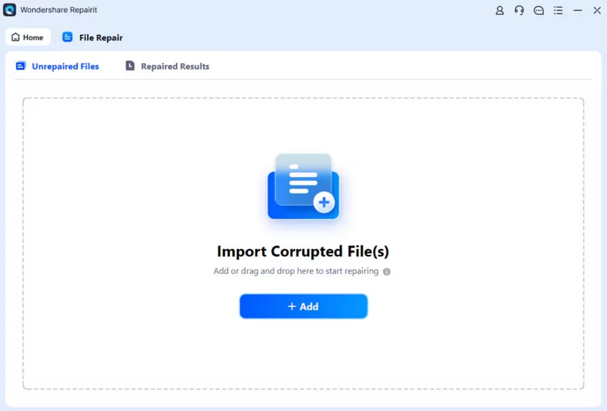 import files with add button