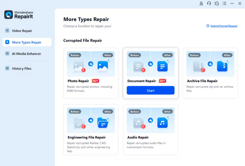 get started with document repair