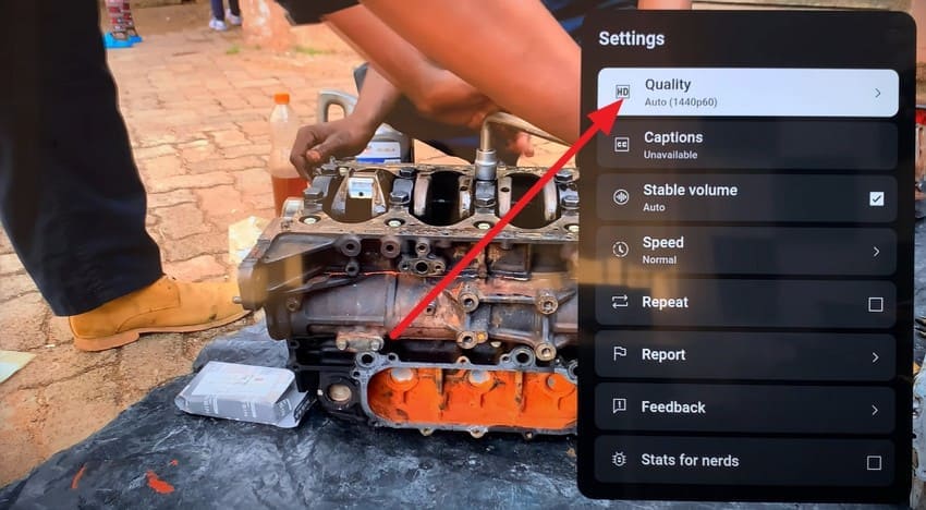 choose the quality on tv