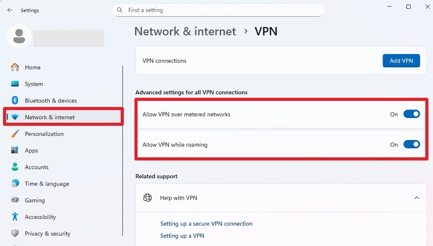 choose to off vpn on pc