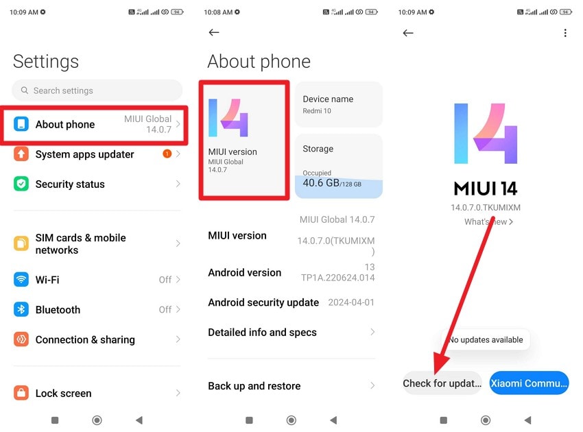 update the android version