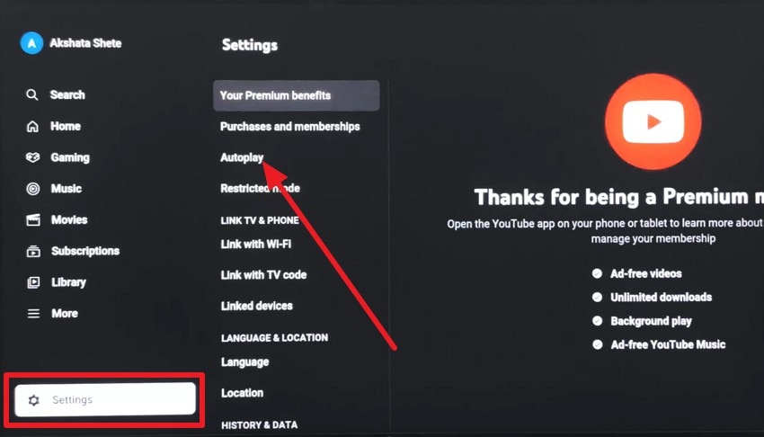 choose the autoplay option