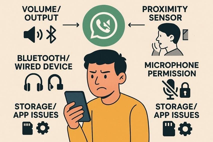 why whatsapp voice has no sound