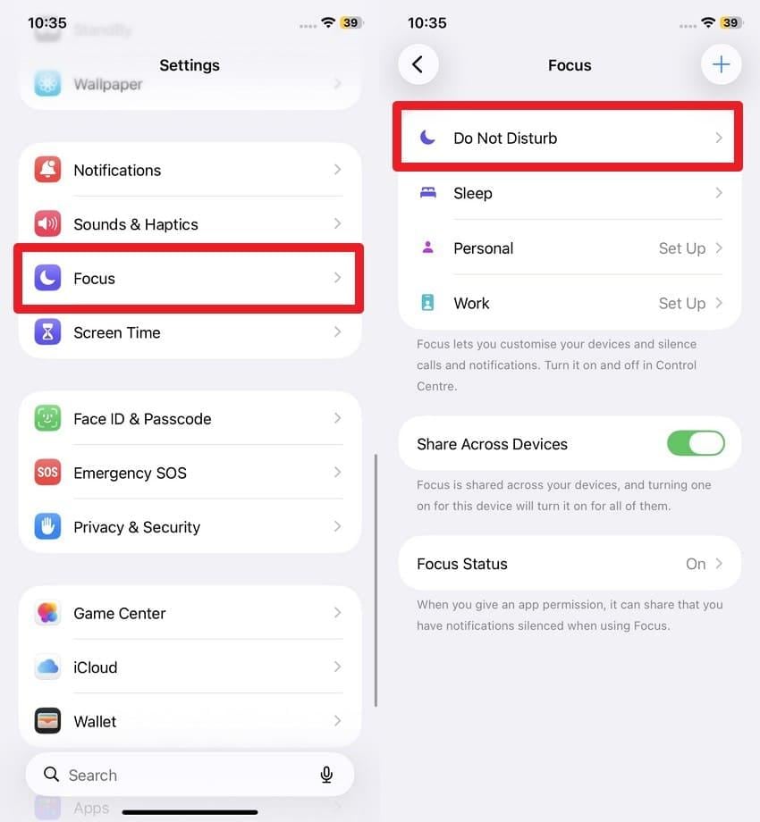 pick focus and do not disturb