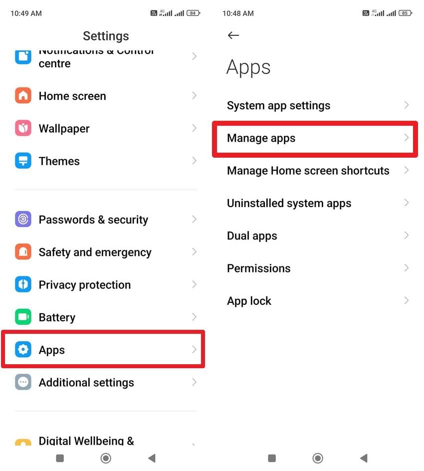 choose apps and manage apps