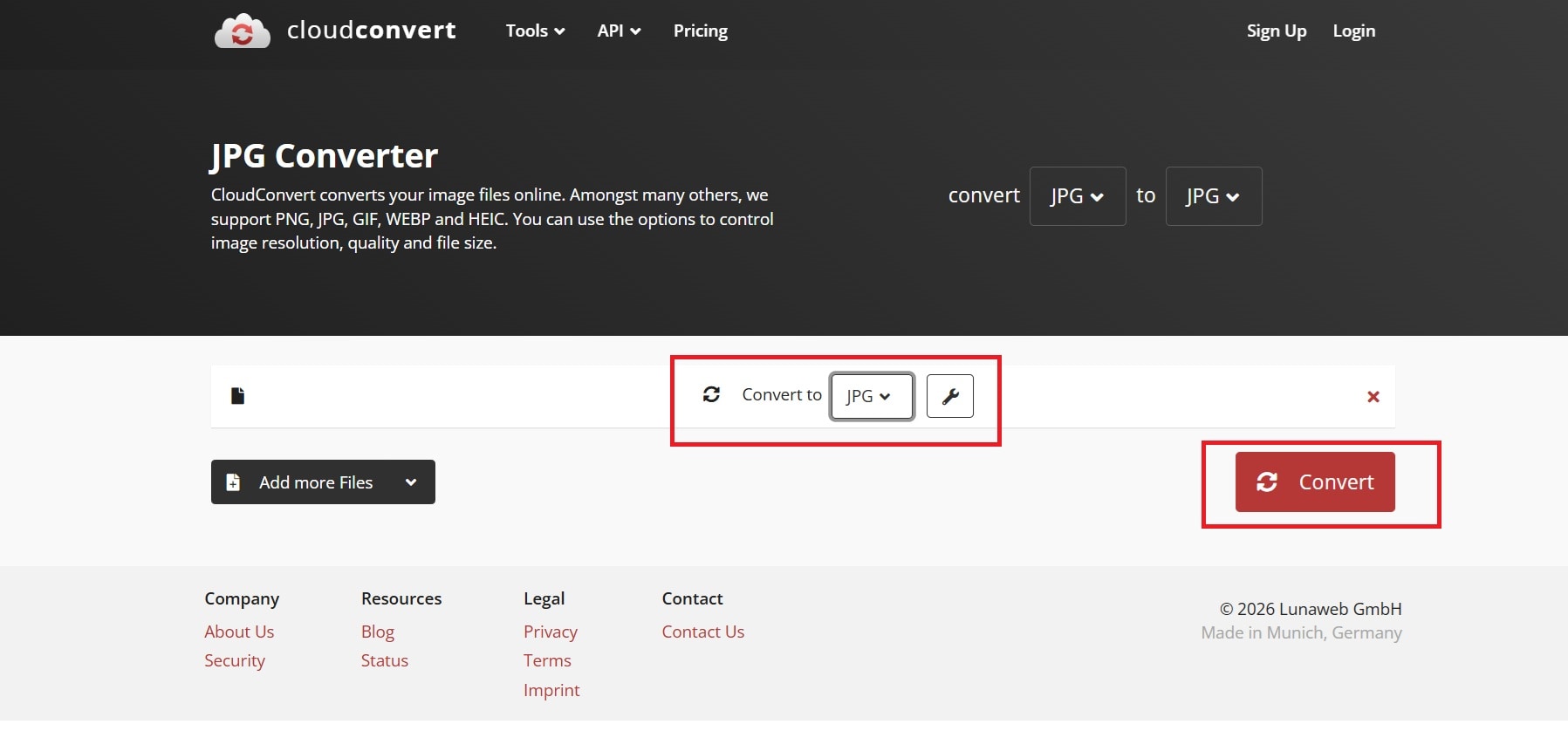 convert using online converter