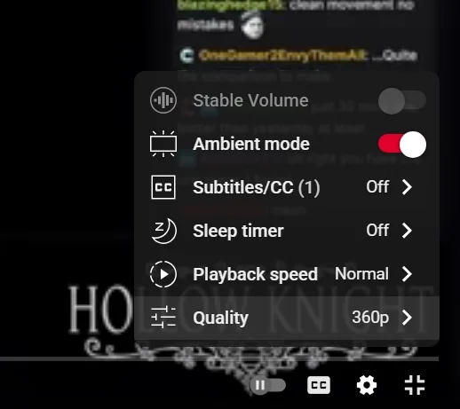 check quality on youtube