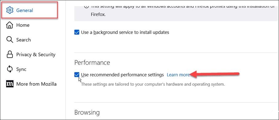 recommended settings
