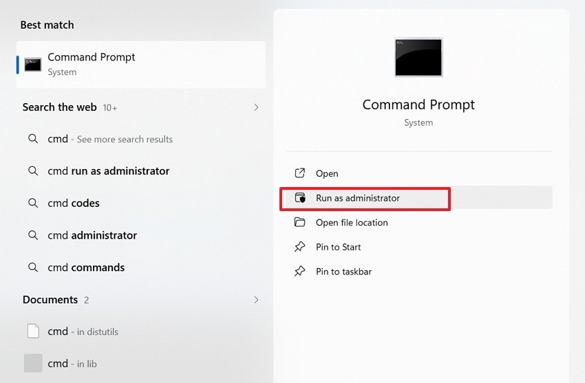 run command prompt as administrator