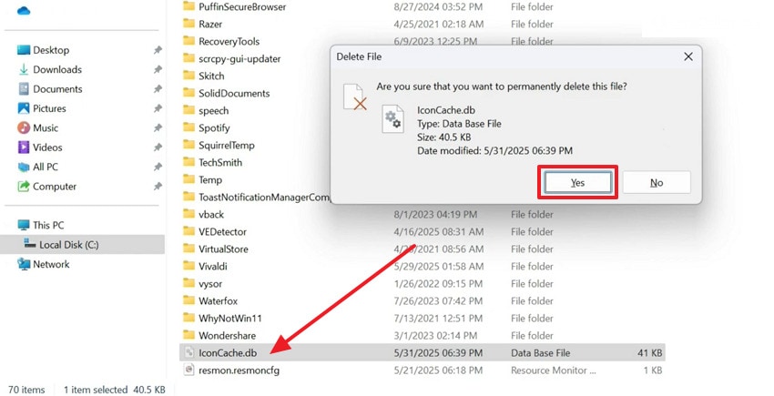 clear and build icon cache