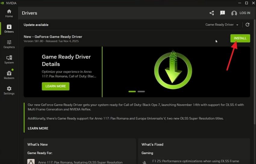 install game ready driver nvidia