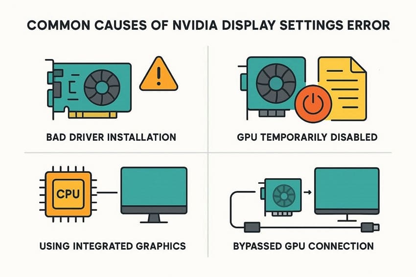 causes for nvidia display settings error