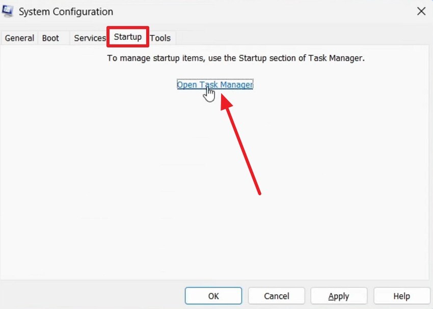 choose open task manager