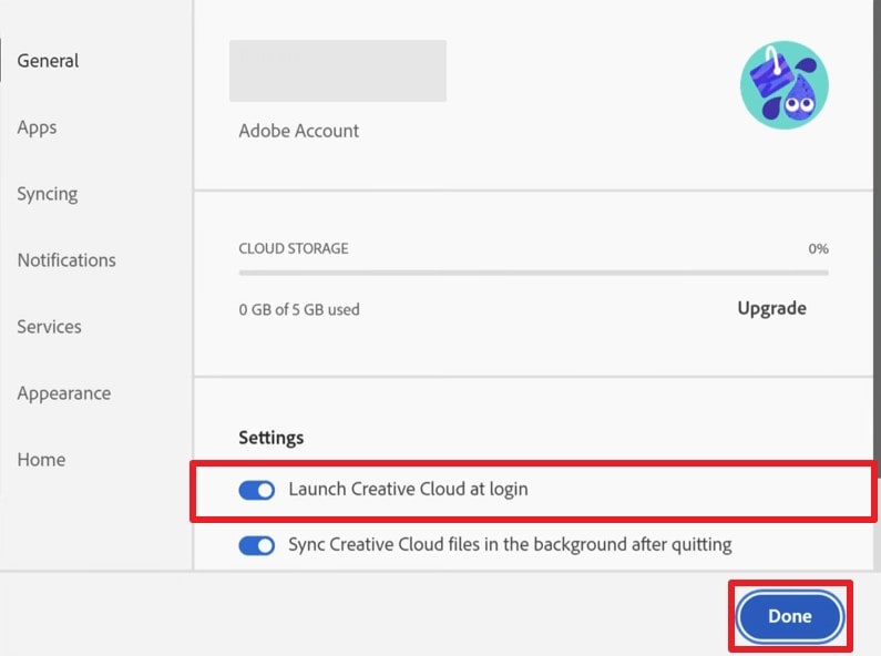 disable launch cloud at login