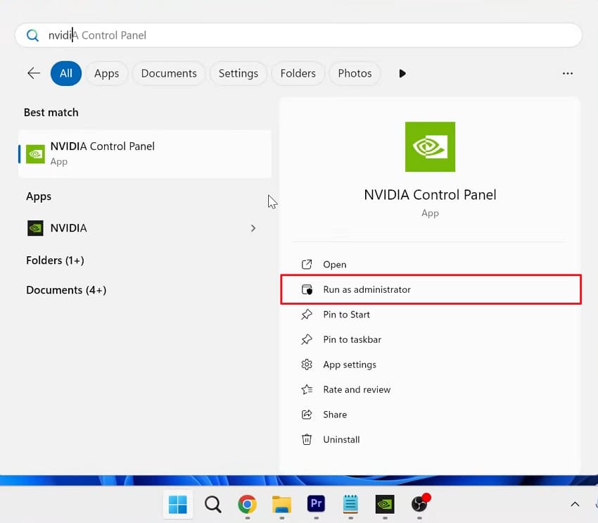 run nvidia app as an administrator