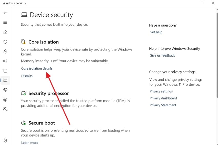 choose core isolation details