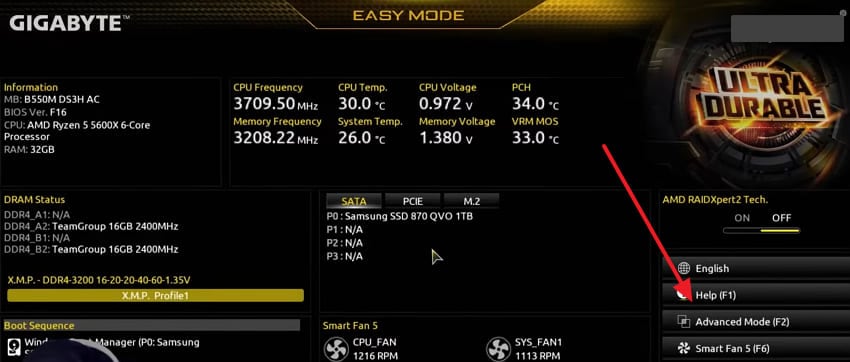 access advanced mode in bios