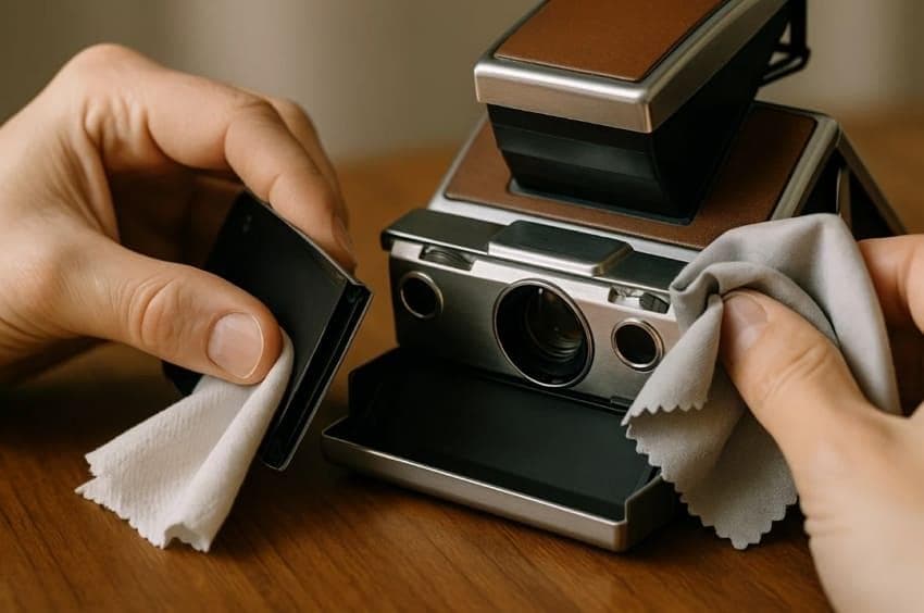 clean polaroid camera rollers