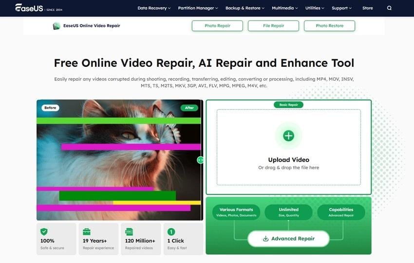 easeus online video repair tool