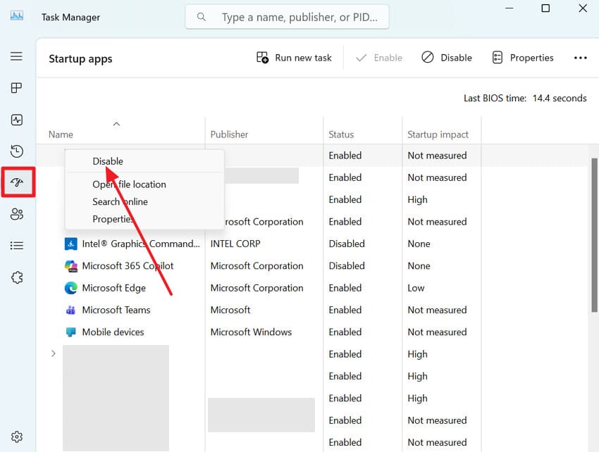 disable third party software