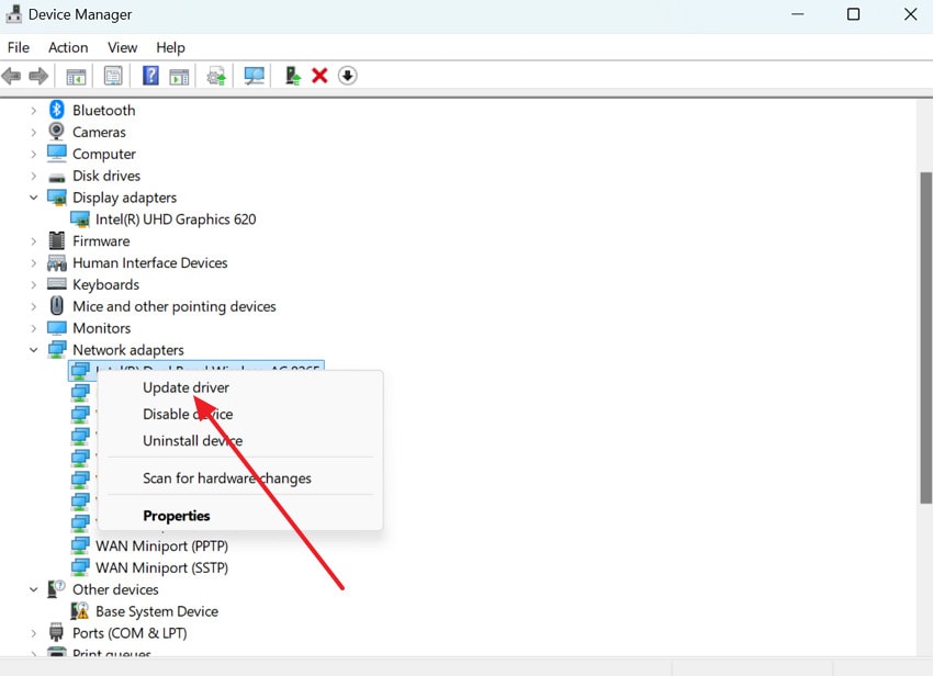 choose update driver option