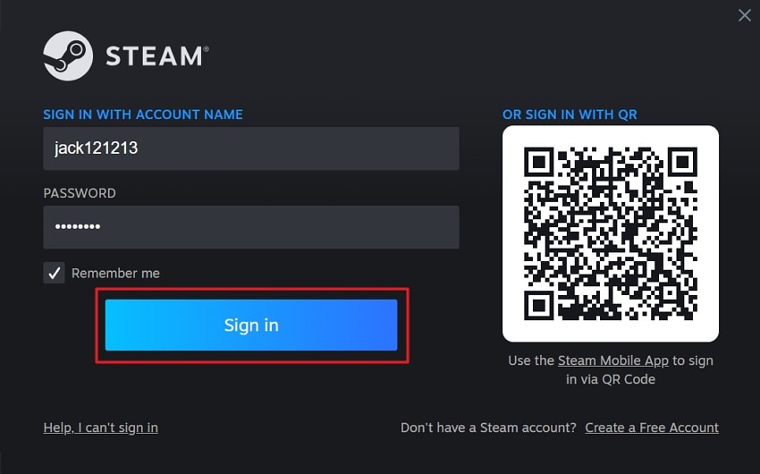 sign back into steam account