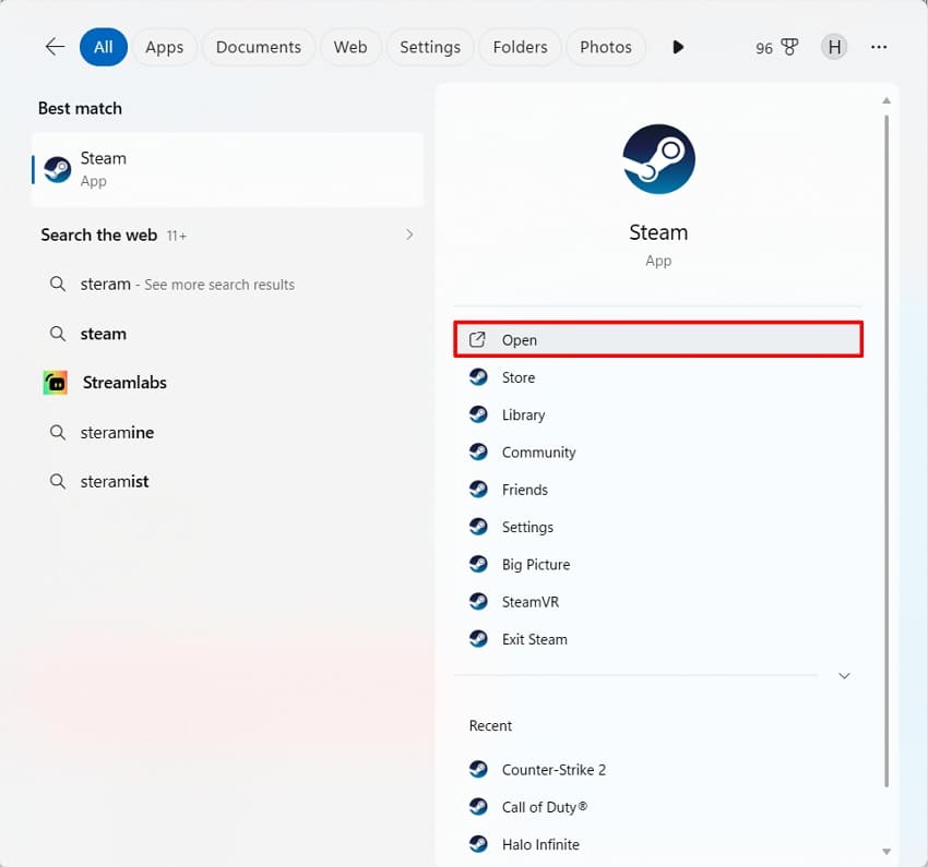 restart steam on windows