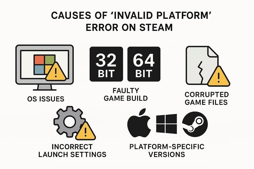 causes invalid platform steam error