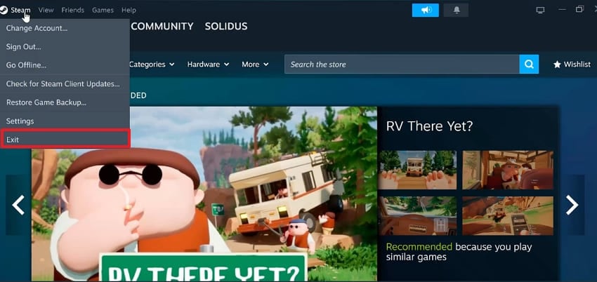 exit steam from interface