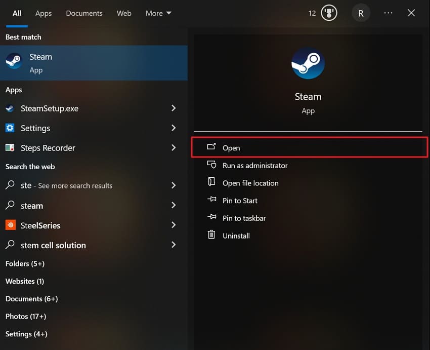 restart steam across device