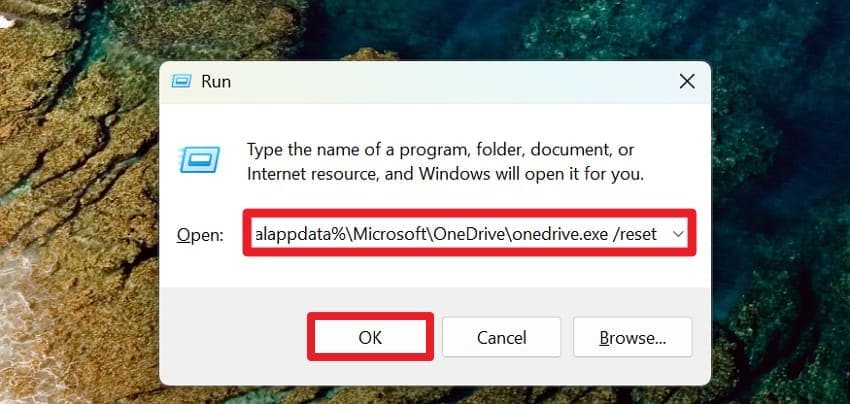add command and choose ok