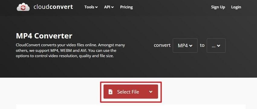 select file button cloudcovert