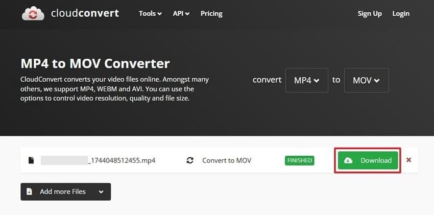 download converted video