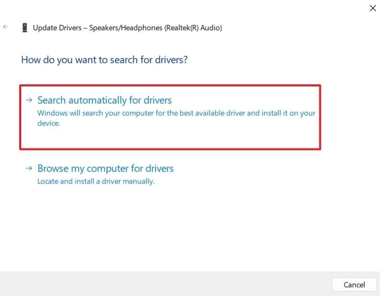 pick search automatically for drivers