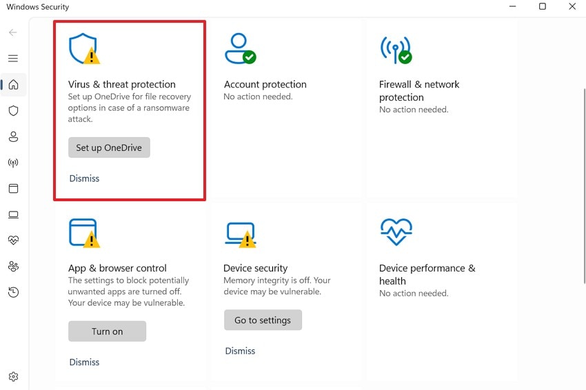 access virus and threat protection