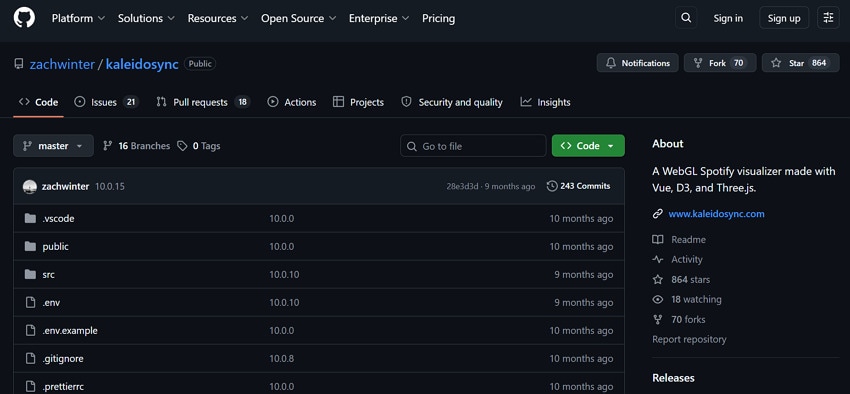 kaleidosync spotify visualizers