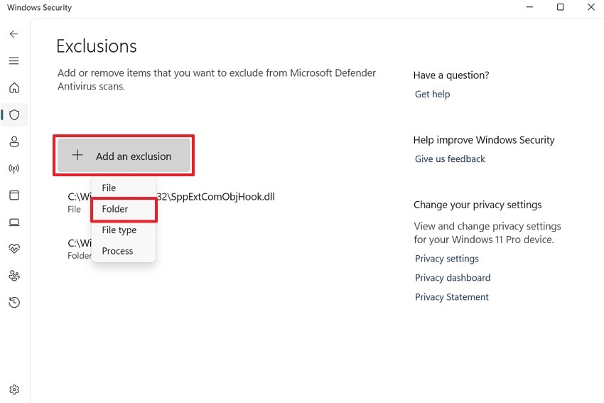 add the game to exclusion