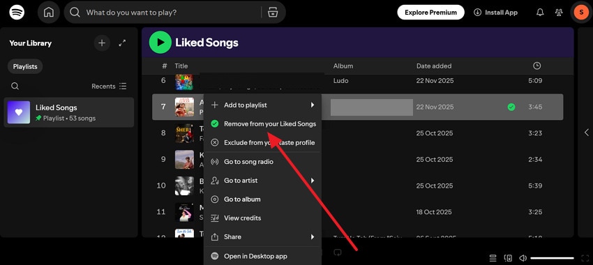 remove problematic song from web spotify