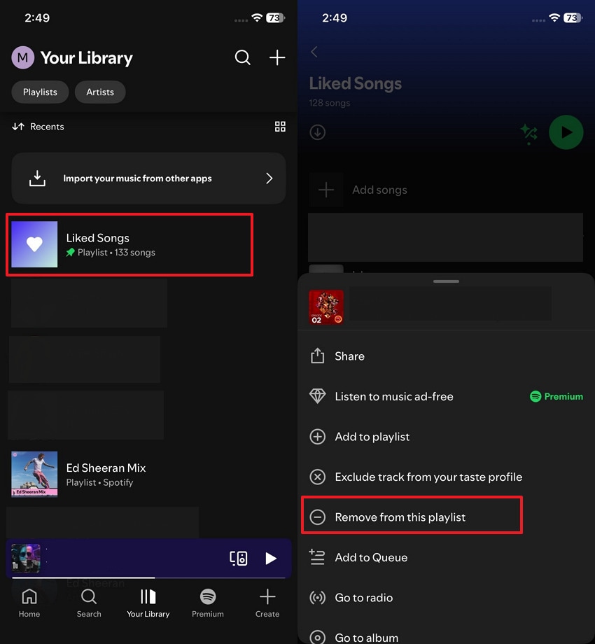 remove and add song on iphone
